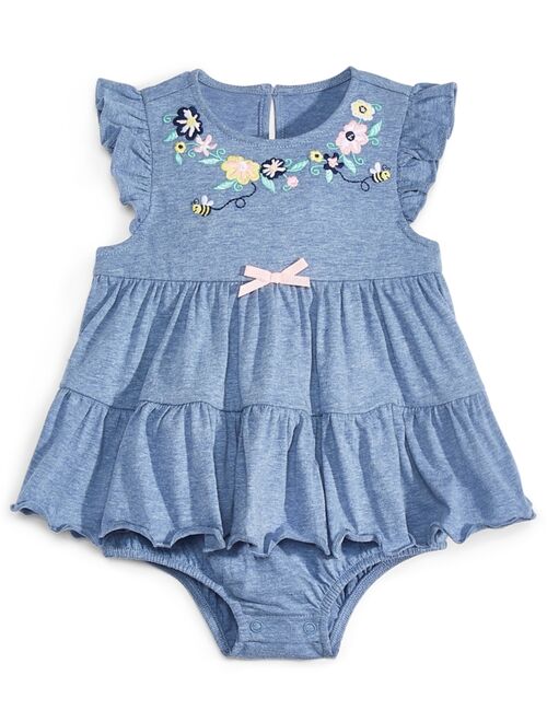 First Impressions Baby Girls Floral Neckline Sunsuit, Created for Macy's