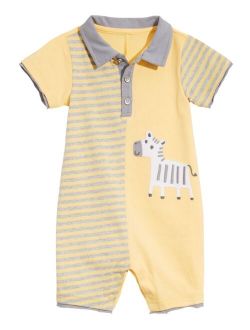 Baby Boys Zebra Cotton Sunsuit, Created for Macy's