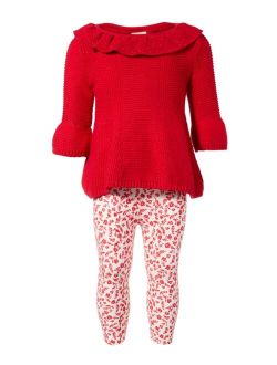 Baby Girls 2-Pc. Ruffled Sweater & Leggings Set, Created for Macy's
