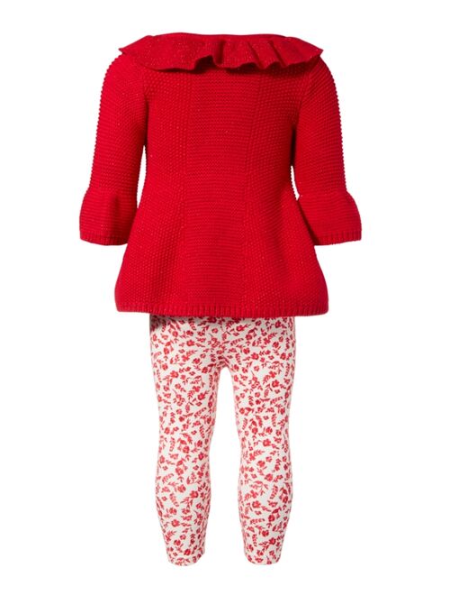 First Impressions Baby Girls 2-Pc. Ruffled Sweater & Leggings Set, Created for Macy's