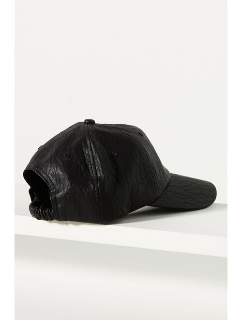 Anthropologie Faux Leather Baseball Cap