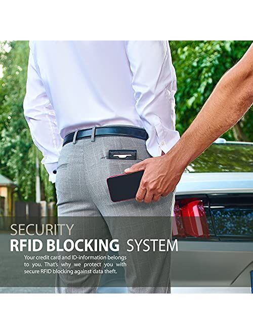 TRAVANDO Mens Slim Wallet with Money Clip AUSTIN RFID Blocking Bifold Credit Card Holder for Men with Gift Box