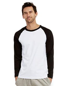 Cottonbell Men's Full Length Sleeve Raglan Cotton Baseball Tee Shirt