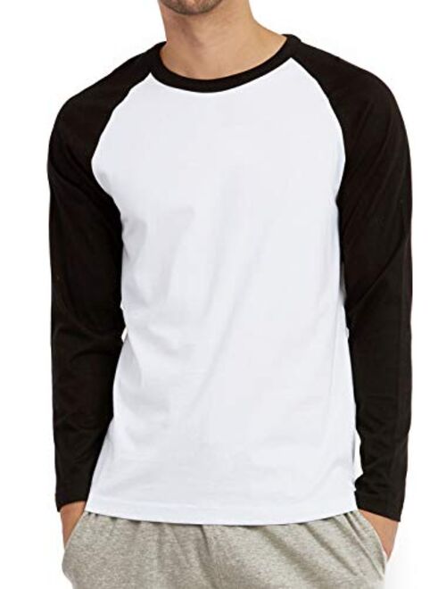 Cottonbell Men's Full Length Sleeve Raglan Cotton Baseball Tee Shirt