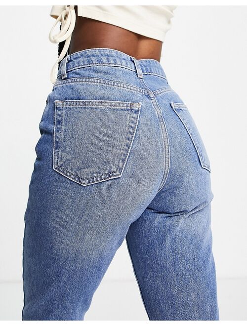 Topshop mom jeans in mid blue