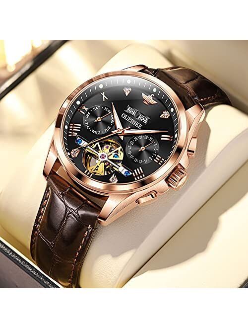 OUPINKE Men's Watch Mechanical Skeleton Watches For Men