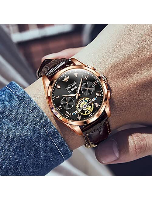 OUPINKE Men's Watch Mechanical Skeleton Watches For Men