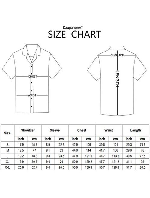 Daupanzees Mens Short Sleeve Fashion Luxury Design Print Dress Shirt