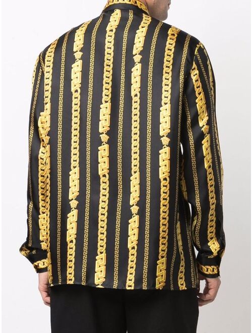 Versace Greca-print silk shirt