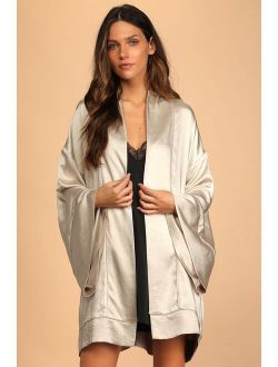 Perfectly Pampered Champagne Satin Bell Sleeve Robe