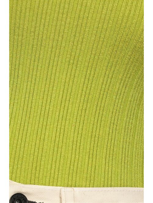 Buy Lulus Chill In the Air Chartreuse Ribbed Knit Turtleneck Sweater