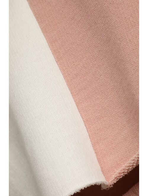 Lulus Leisurely Lifestyle Blush Pink Color Block Pullover Sweatshirt