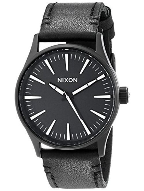 Nixon Men's A377 Sentry 38mm Stainless Steel Watch With Leather Band