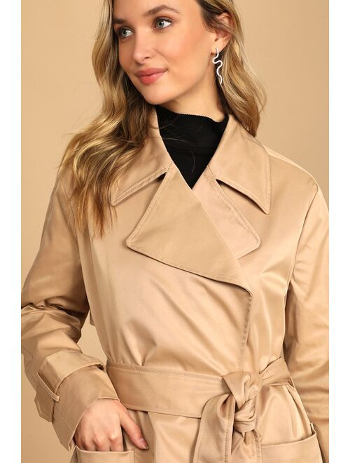4TH & RECKLESS Lewis Beige Belted Trench Coat