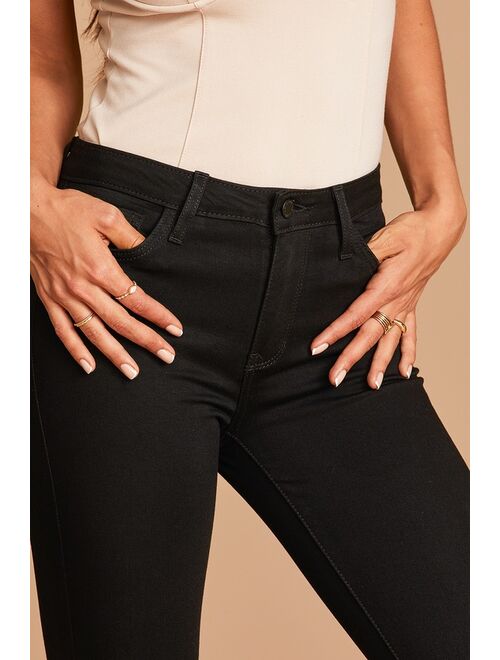 Just Black Too Trendy Black Raw Hem High Rise Skinny Jeans