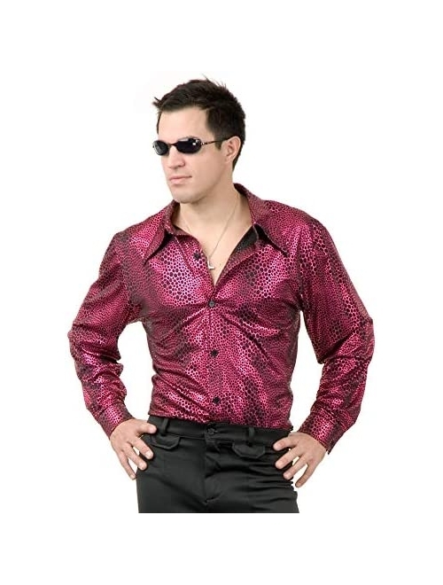 Charades Men's Snakeskin Disco Shirt