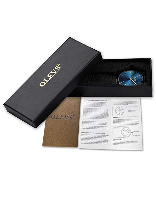 OLEVS Valentines Couple Pair Quartz 38mm Watches Luminous Calendar Date Window 3ATM Waterproof, Casual Stainless Steel His and Hers Wristwatch for Men Women Lovers Weddin