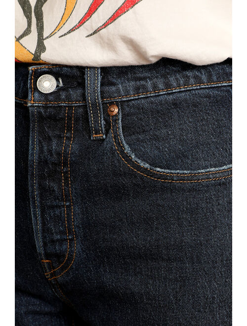 Levi's 501 Skinny Dark Wash Distressed Denim Jeans