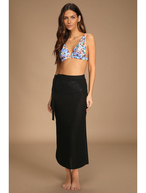 Lulus Perfect for Poolside Blue Floral Print Triangle Bikini Top