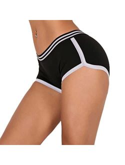 FANTASYSKINS Women's Leopard Print Dolphin Shorts Mid Waist Fitness Yoga Sports Striped Dolfins Workout Booty Short Pants