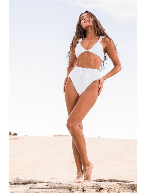 Lulus Beach Life White Tie-Front Bikini Bottoms