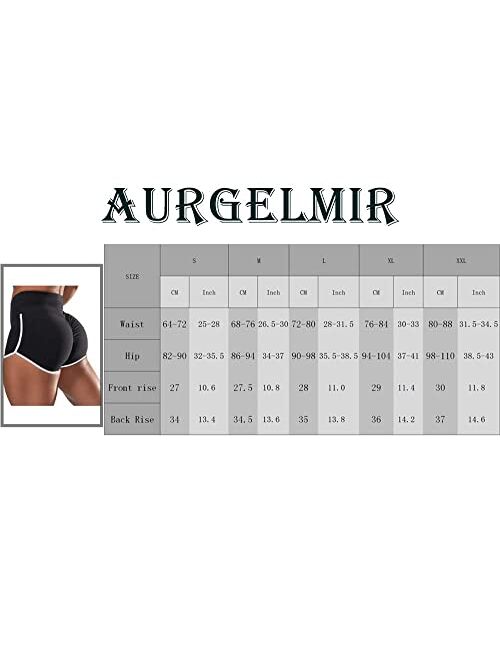 Aurgelmir Women's Workout Shorts Scrunch Booty Gym Yoga Pants Middle/High Waist Butt Lifting Sports Leggings