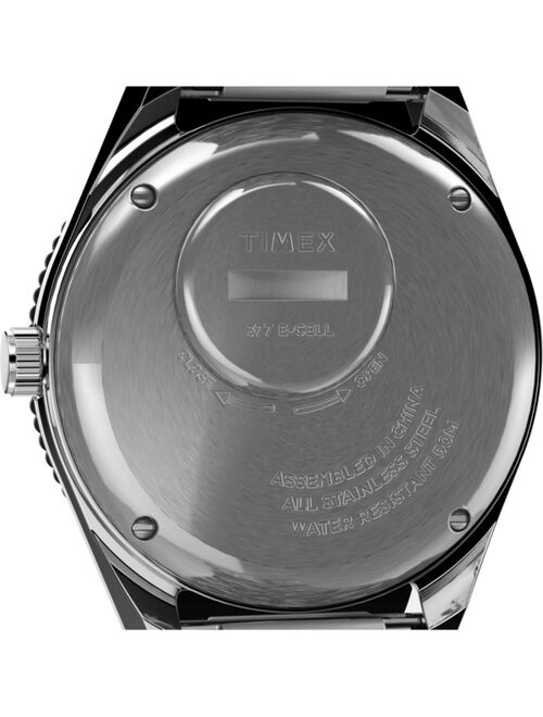 Timex Men's Q   Reissue Silver-Tone Stainless Steel Bracelet Watch 38 mm