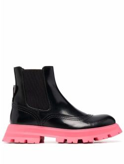 Tread leather ankle boots