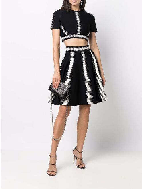 geometric-print A-line skirt