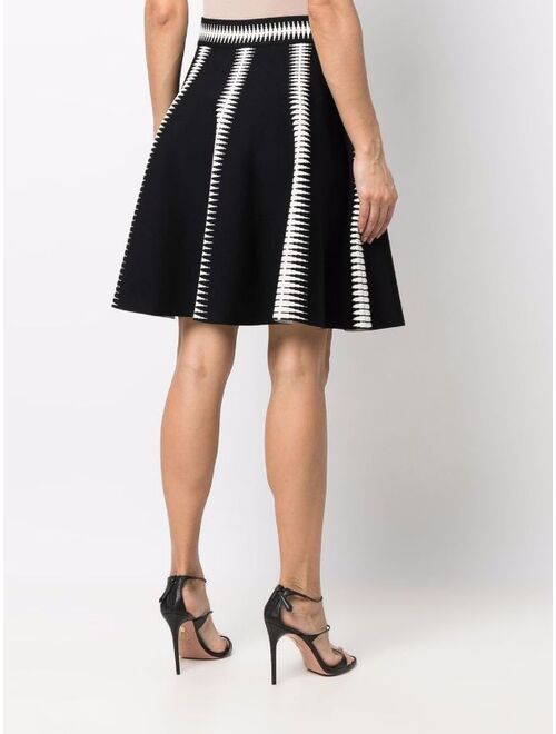 geometric-print A-line skirt