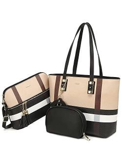 Handbags for Women Shoulder Bag Fashion Tote Top Handle Satchel Purse Set 3PCs