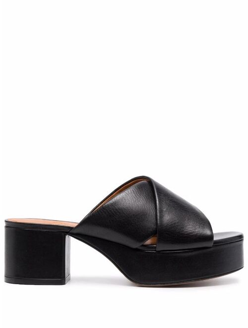 Marni crossover-straps leather sandals