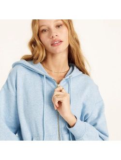 University terry zip-up hoodie with logo embroidery