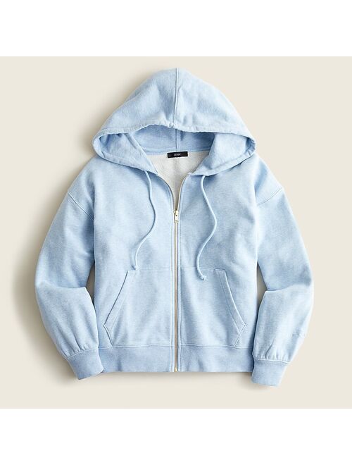 J.Crew University terry zip-up hoodie with logo embroidery