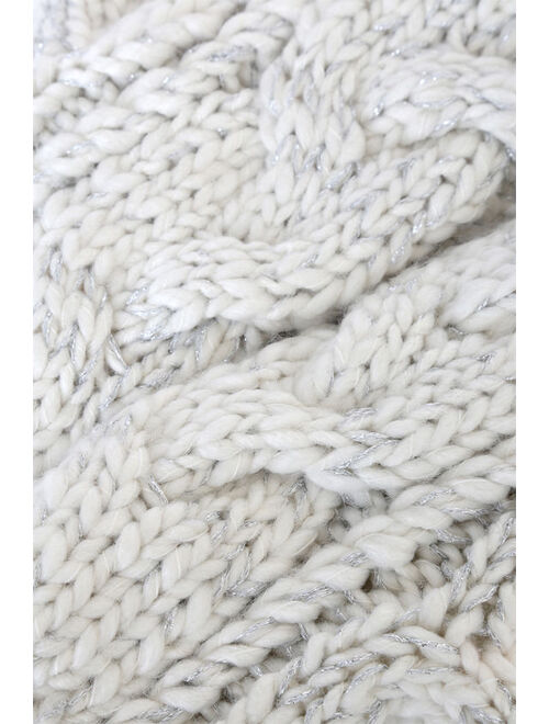 Vero Moda Janice White Cable Knit Mittens
