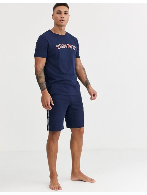 Tommy Hilfiger authentic lounge shorts side logo taping in navy