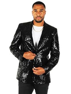 Men's Colorful Allover Sequin Blazers - Shiny Holiday New Years Ever Jackets