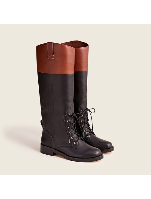 J.Crew Leather lace-up knee-high boots