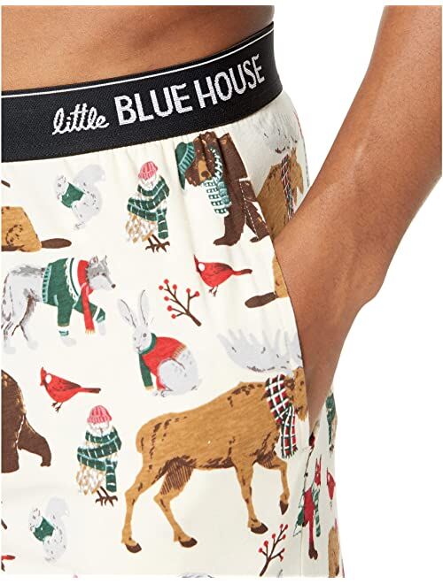 Little Blue House by Hatley Woodland Winter Jersey Pajama Pants