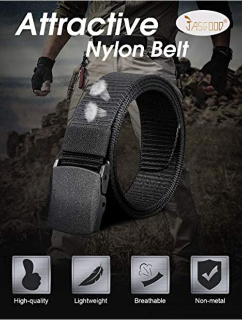 JASGOOD Nylon Canvas Breathable Military Tactical Men Waist Belt With Plastic Buckle