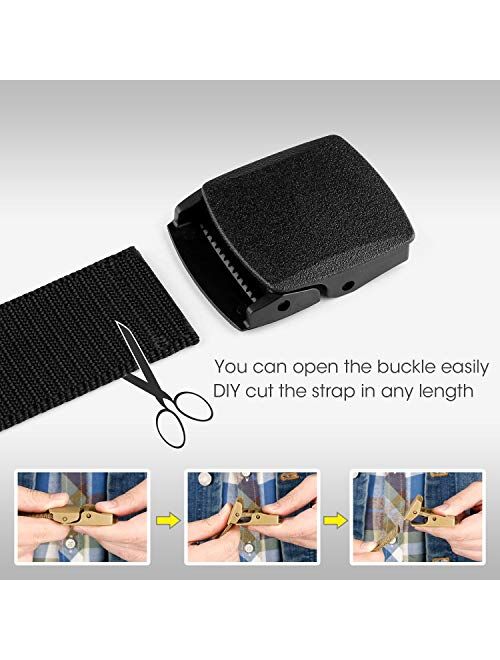 JASGOOD Nylon Canvas Breathable Military Tactical Men Waist Belt With Plastic Buckle