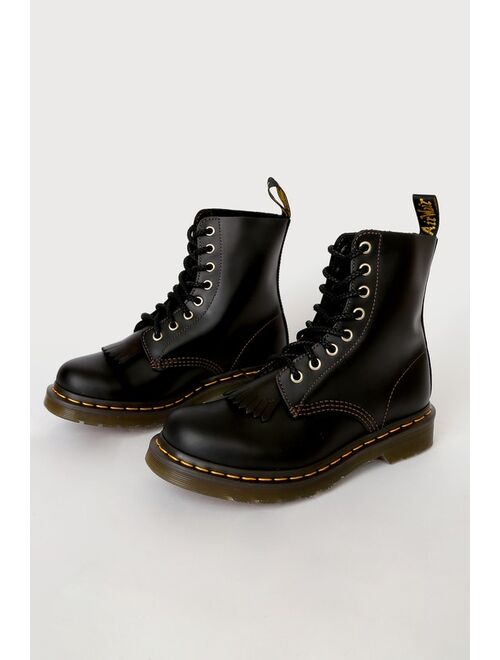 Dr. Martens 1460 Pascal Black Abruzzo Leather 8-Eye Lace-Up Boots