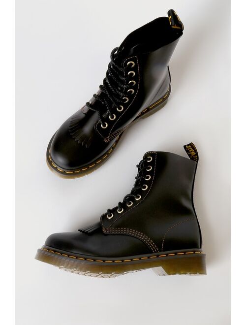 Dr. Martens 1460 Pascal Black Abruzzo Leather 8-Eye Lace-Up Boots