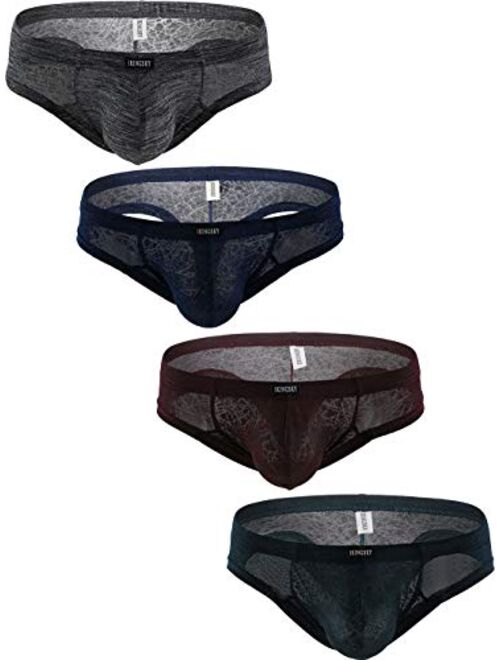IKINGSKY Men's Cheeky Boxer Briefs Brethable Thong Mini Cheek Pouch Underwear Sexy Brazilian Back Mens Under Panties