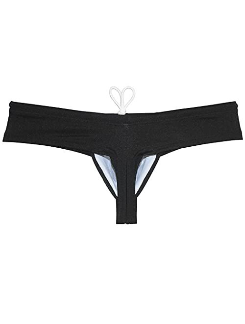 Buy JAXFSTK Men's Brazilian Bikini Swimsuit Thong Drawstring Swimwear ...