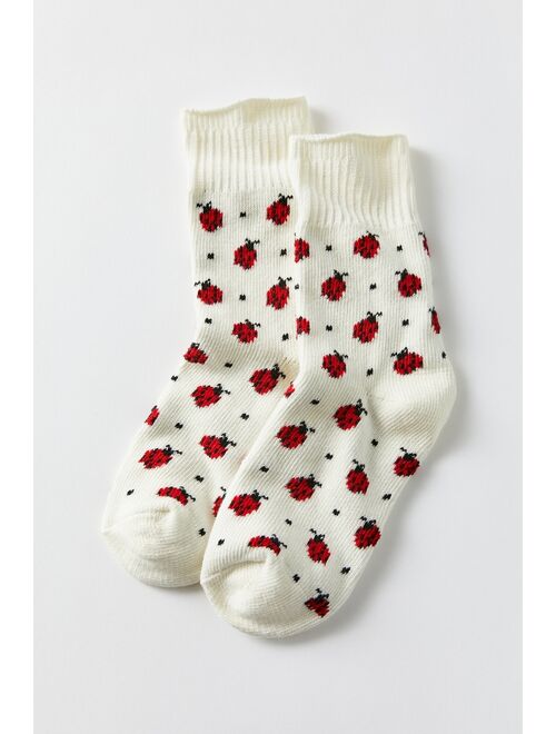 Urban outfitters Ladybug Knit Crew Sock