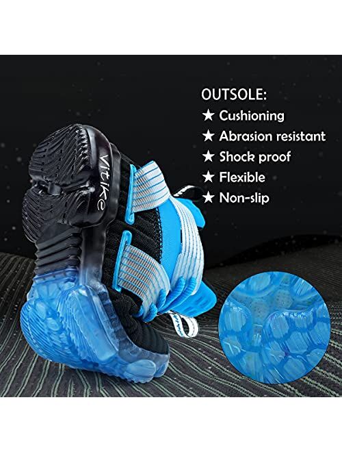 JMFCHI FASHION Kids Basketball Shoes Boys Outdoor Sneakers Girls Indoor Training Shoes High-top Boy Sports Shoes Durable Non-Slip Kid Running Shoe
