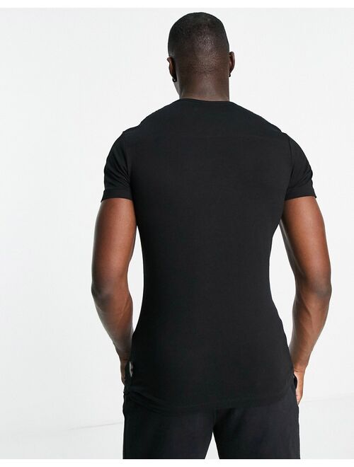 French Connection Tall cotton crew neck short sleeve pocket t-shirt in black