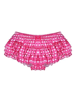 ACSUSS Men's Satin Frilly Thong Sissy Crossdress Bloomer Ruffled Skirted Panties