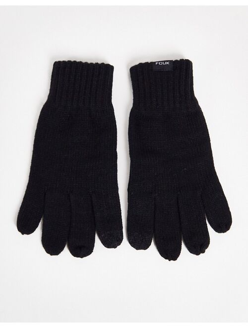 French Connection touch screen gloves in black